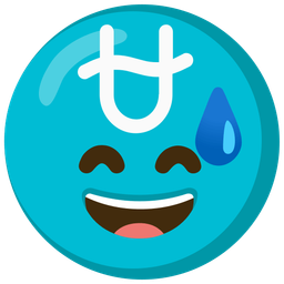 grinning face with sweat and Ophiuchus