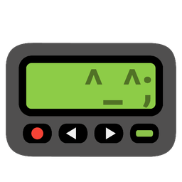 grinning face with sweat and pager