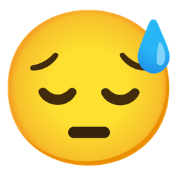 grinning face with sweat and pensive face