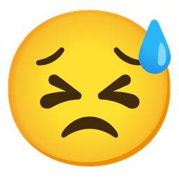 grinning face with sweat and persevering face