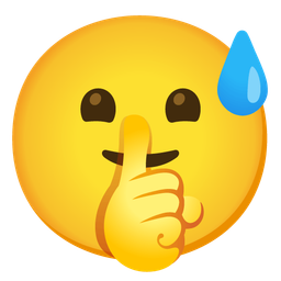 grinning face with sweat and shushing face