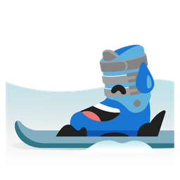 grinning face with sweat and skis