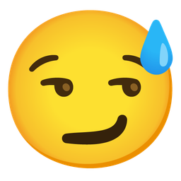 grinning face with sweat and smirking face