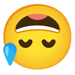 Grinning face with sweat and Upside-down face