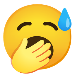 grinning face with sweat and yawning face