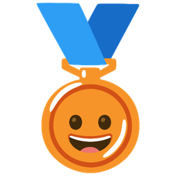 grinning face and 3rd place medal