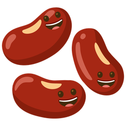 grinning face and beans