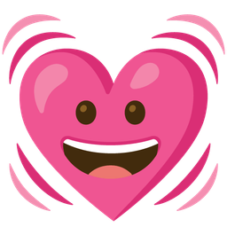 grinning face and beating heart