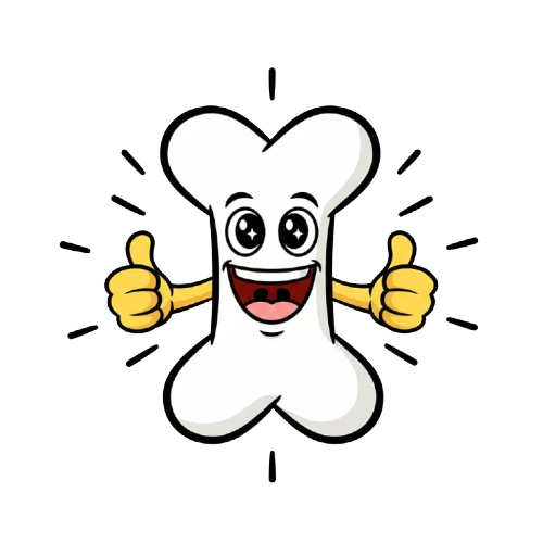 grinning face and bone