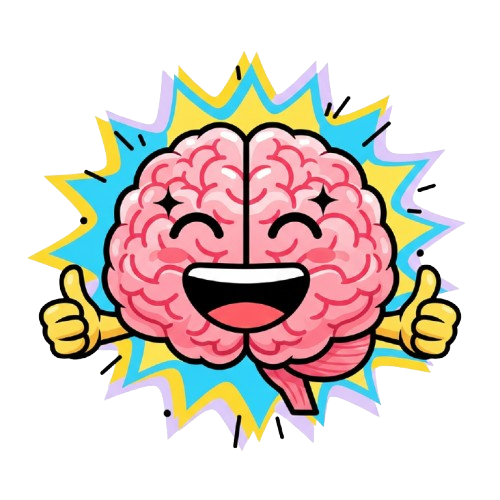 grinning face and brain