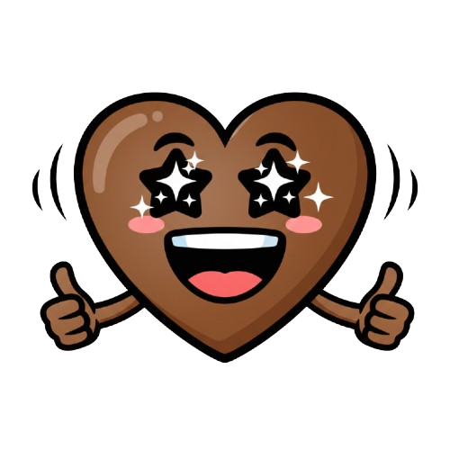 grinning face and brown heart