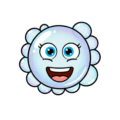 grinning face and bubbles