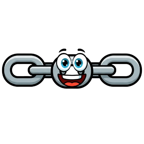 grinning face and chains