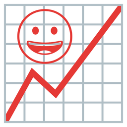grinning face and chart increasing