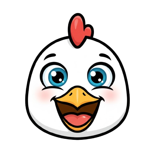 grinning face and chicken