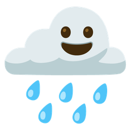 grinning face and cloud with rain