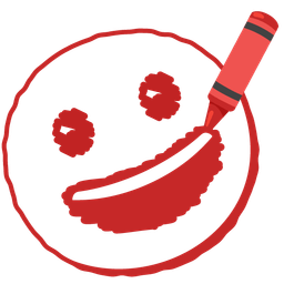 grinning face and crayon