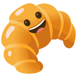 grinning face and croissant