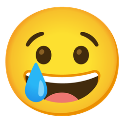 grinning face and crying face