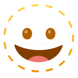 grinning face and dotted line face
