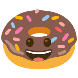 grinning face and doughnut