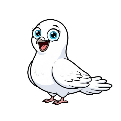 grinning face and dove