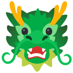 grinning face and dragon