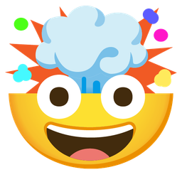 grinning face and exploding head