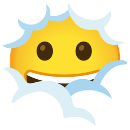 grinning face and face in clouds