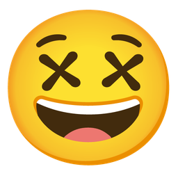 grinning face and face with crossed-out eyes