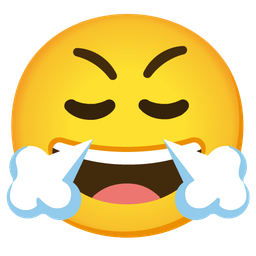 grinning face and face with steam from nose