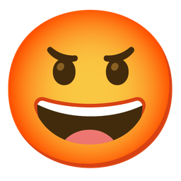 grinning face and face with symbols on mouth