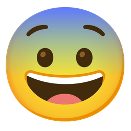 grinning face and fearful face