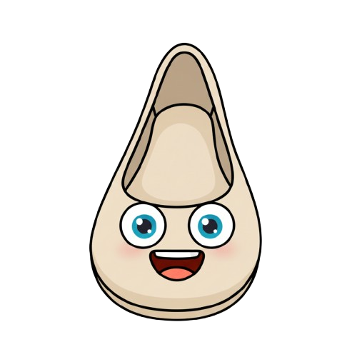 grinning face and flat shoe