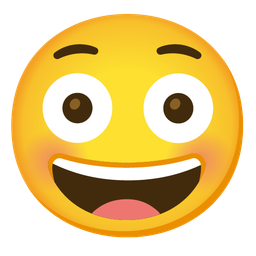 grinning face and flushed face