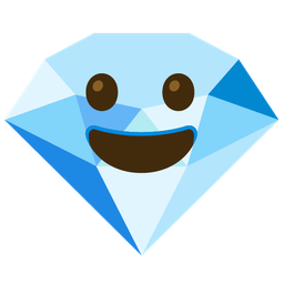 grinning face and gem stone