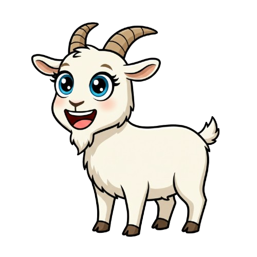 grinning face and goat