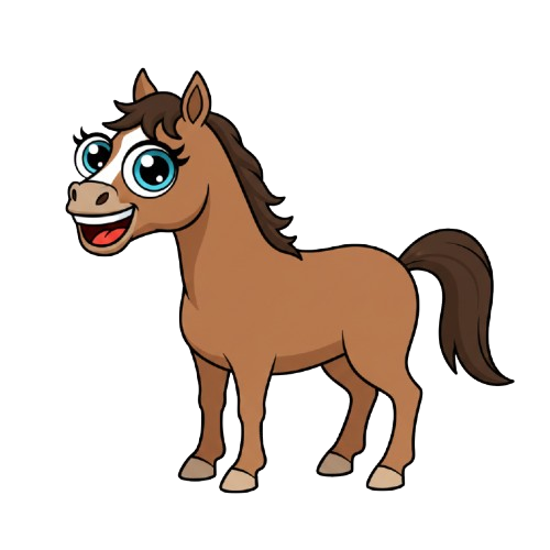 grinning face and horse