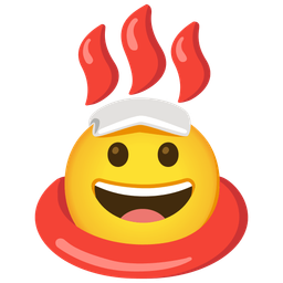 grinning face and hot springs