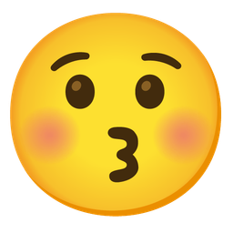 Grinning face and Kissing face with closed eyes