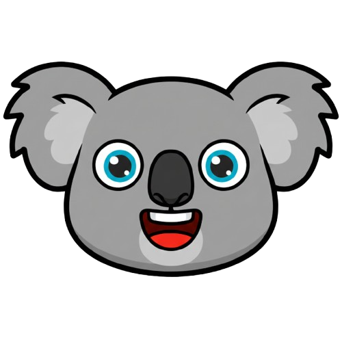 grinning face and koala