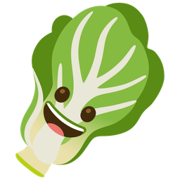 grinning face and leafy green