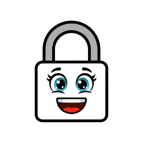 grinning face and locked