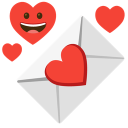 grinning face and love letter