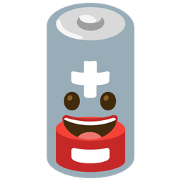 grinning face and low battery