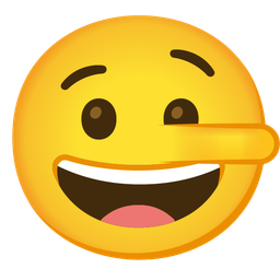 grinning face and lying face