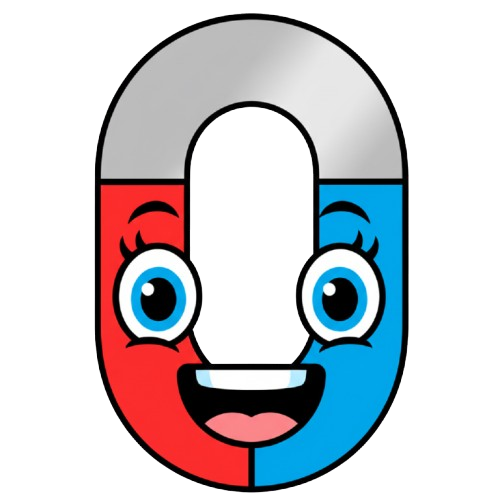 grinning face and magnet