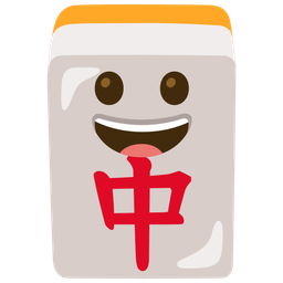 grinning face and mahjong red dragon