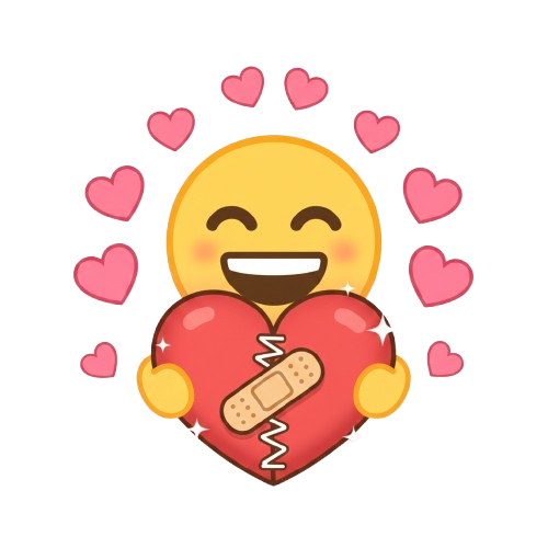 grinning face and mending heart
