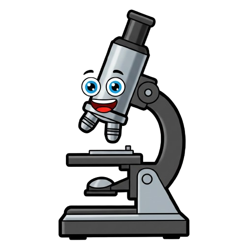 grinning face and microscope